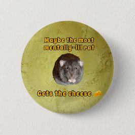 Badge Rond 5 Cm Bouton rat maladie mentale
