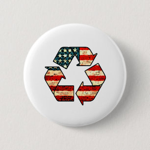 Badge Rond 5 Cm Bouton Recycler l'Amérique