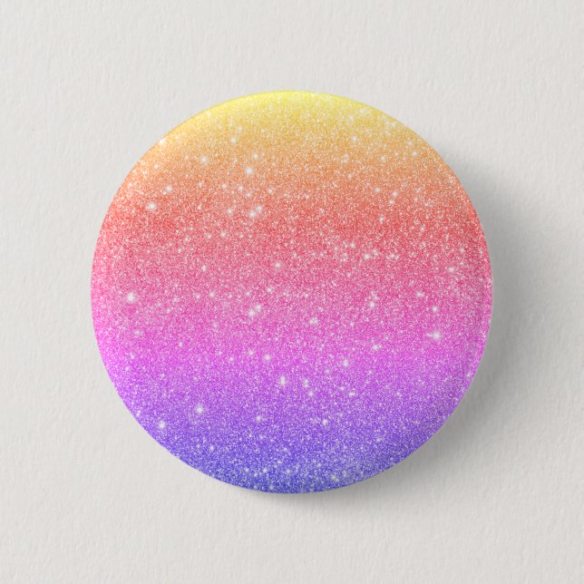 Badge Rond 5 Cm Bouton reflet Parties scintillant arc-en-ciel mode (Devant)