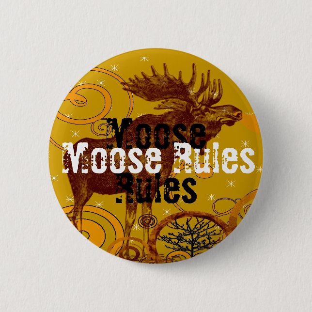 Badge Rond 5 Cm Bouton Règles de l'orignal - (Devant)