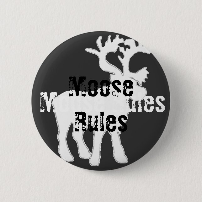 Badge Rond 5 Cm Bouton Règles de l'orignal (Devant)