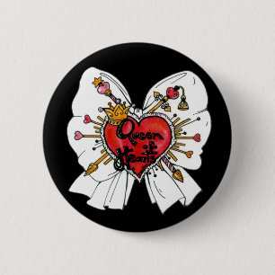 Badge Rond 5 Cm Bouton Reine des Coeurs