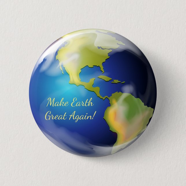 Badge Rond 5 Cm Bouton Rendre la Terre grande (Devant)