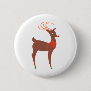 Badge Rond 5 Cm Bouton renne