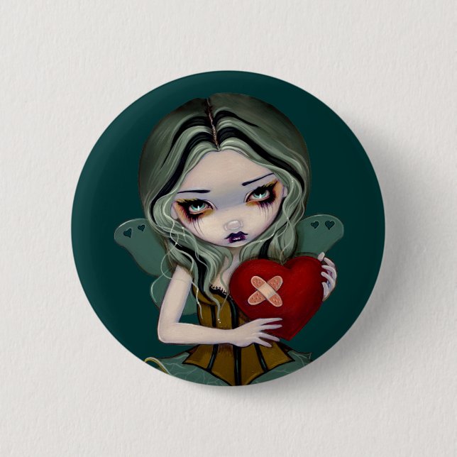 Badge Rond 5 Cm Bouton "réparant coeur brisé" (Devant)