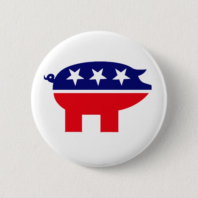 Badge Rond 5 Cm Bouton républicain de porc (Devant)