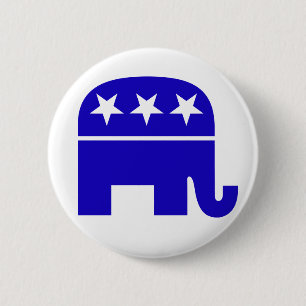 Badge Rond 5 Cm Bouton républicain d'éléphant