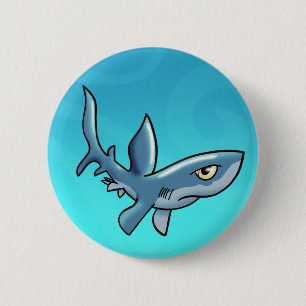 Badge Rond 5 Cm Bouton Requin