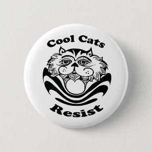 Badge Rond 5 Cm Bouton Résister aux chats cool