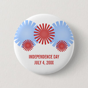 Badge Rond 5 Cm Bouton Retro Fireworks