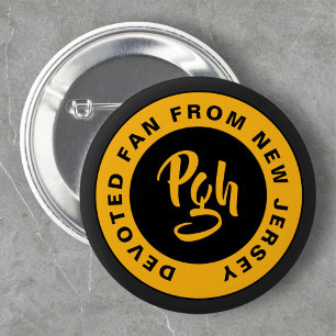 Badge Rond 5 Cm Bouton Retro Or Noir Personnalisé De Brûlure
