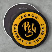 Bouton Retro Or Noir Personnalisé Pgh Yinzer