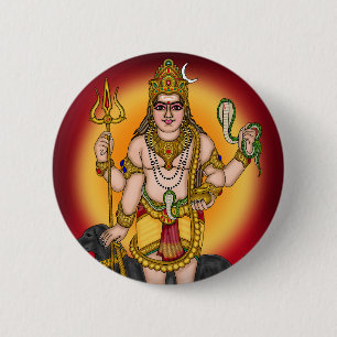 Badge Rond 5 Cm Bouton Rétro Seigneur Bhairava