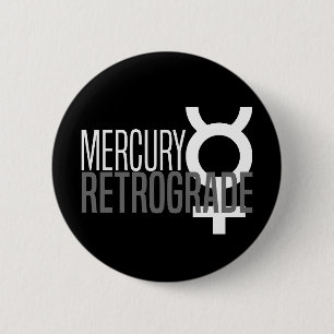 Badge Rond 5 Cm Bouton rétrograde de Glyph de Mercury