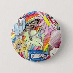 Badge Rond 5 Cm Bouton Rêves d'été