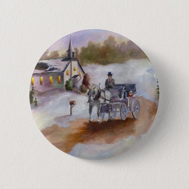 Badge Rond 5 Cm Bouton rêveur d'hivers (Devant)