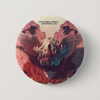Badge Rond 5 Cm Bouton riant de crâne