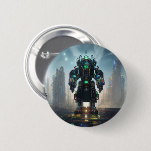 Badge Rond 5 Cm Bouton Robot 4