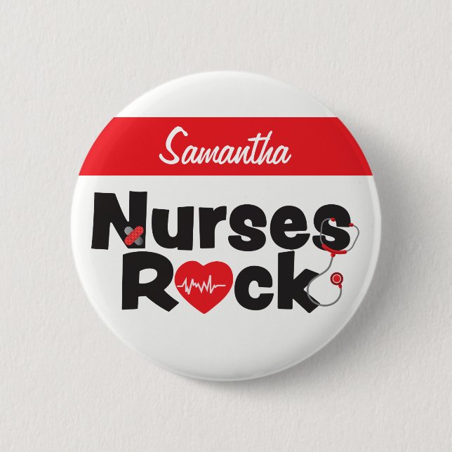 Badge Rond 5 Cm Bouton Rocher des infirmières (Devant)