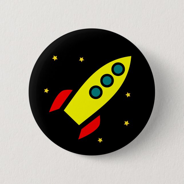 Badge Rond 5 Cm Bouton Rocket (Devant)