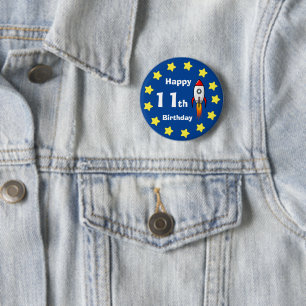 Badge Rond 5 Cm Bouton - Rocketship 11e anniversaire