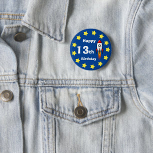 Badge Rond 5 Cm Bouton - Rocketship 13e anniversaire