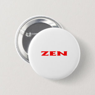 Badge Rond 5 Cm Bouton rond blanc rouge zen