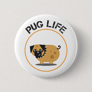 Badge Rond 5 Cm Bouton rond carlin de la vie de chien