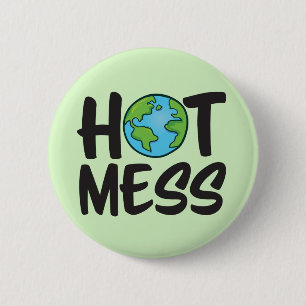 Badge Rond 5 Cm Bouton rond De 2¼ Pouce De Température De La Terre