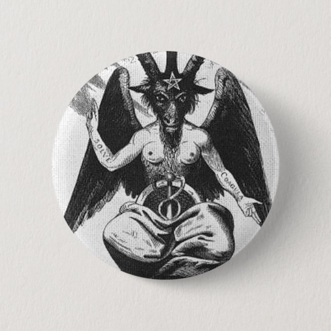 Badge Rond 5 Cm Bouton rond de Baphomet (Devant)