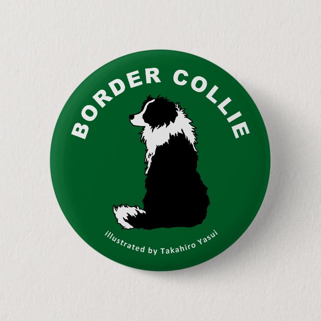 Badge Rond 5 Cm Bouton rond de border collie (Devant)