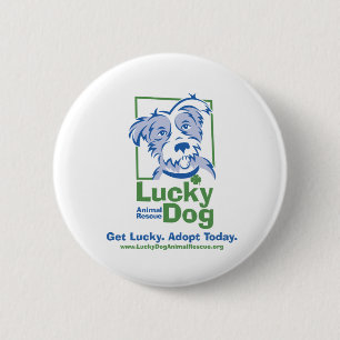 Badge Rond 5 Cm Bouton rond de chien chanceux