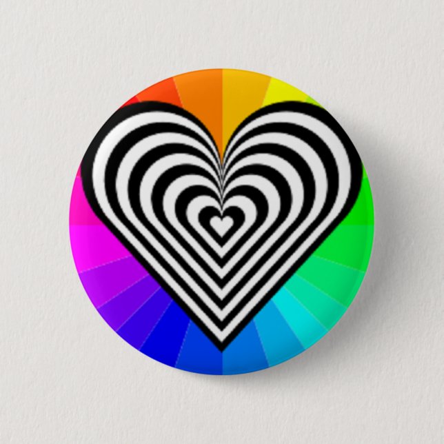 Badge Rond 5 Cm Bouton rond de coeur (Devant)