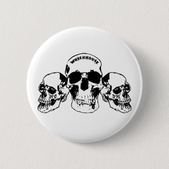 Badge Rond 5 Cm Bouton rond de crânes de Wreckhouse (Devant)