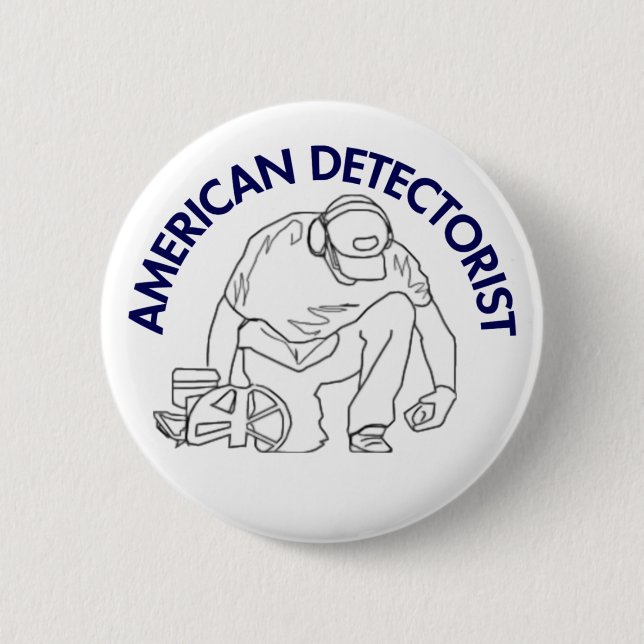 Badge Rond 5 Cm Bouton rond de Detectorist d'Américain (Devant)