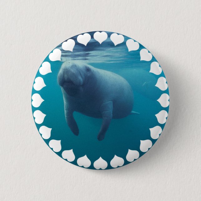 Badge Rond 5 Cm Bouton rond de lamantin (Devant)