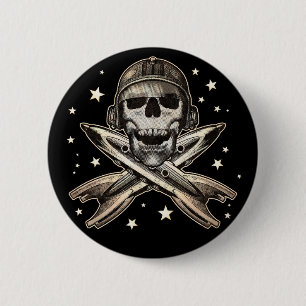 Badge Rond 5 Cm Bouton rond de pirate de l'espace