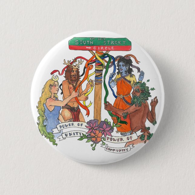 Badge Rond 5 Cm Bouton rond de rue Sud (Devant)