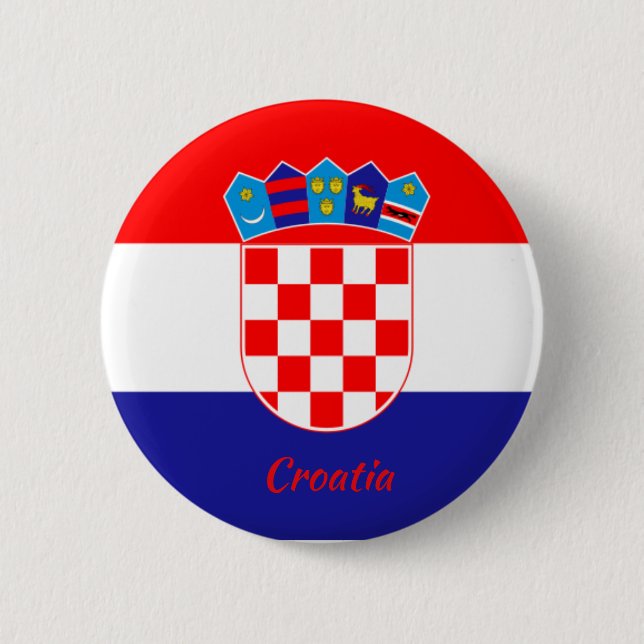 Badge Rond 5 Cm Bouton rond Drapeau Croatie (Devant)