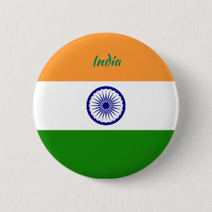 Badge Rond 5 Cm Bouton rond Drapeau Inde