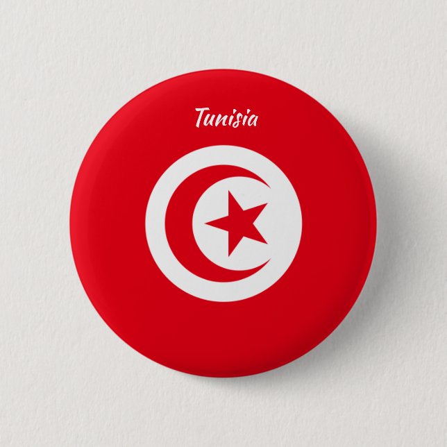 Badge Rond 5 Cm Bouton rond Drapeau tunisien (Devant)