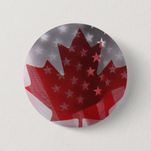 Badge Rond 5 Cm Bouton rond drapeaux américains et canadiens