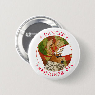Badge Rond 5 Cm Bouton rond du DANCER REINDEER