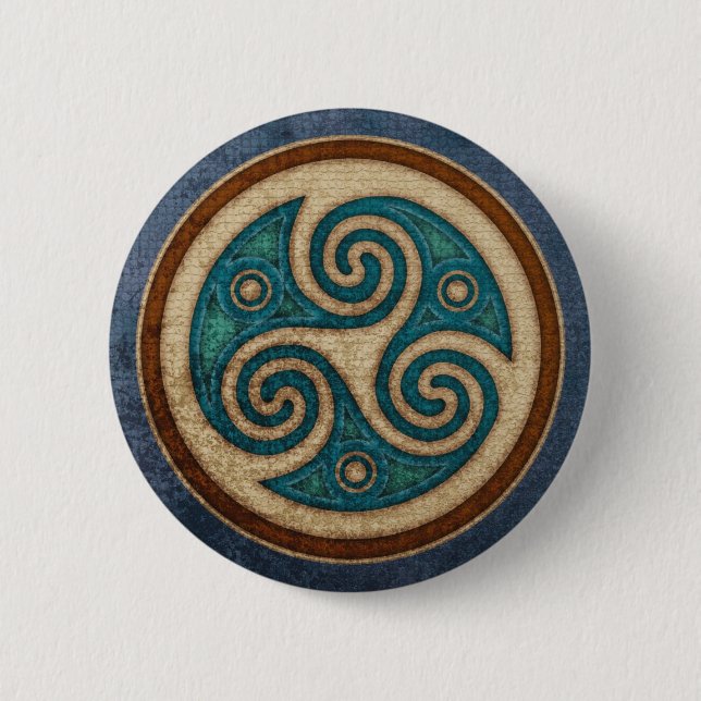 Badge Rond 5 Cm Bouton rond foncé de Triskele (Devant)