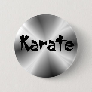Badge Rond 5 Cm Bouton rond Karate Argent Faux