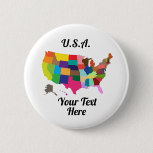 Badge Rond 5 Cm Bouton rond USA