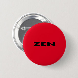 Badge Rond 5 Cm Bouton rond Zen noir rouge