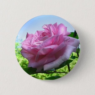 Badge Rond 5 Cm Bouton rose