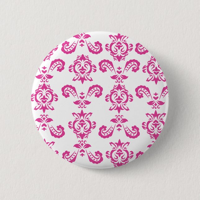 Badge Rond 5 Cm Bouton rose baroque (Devant)
