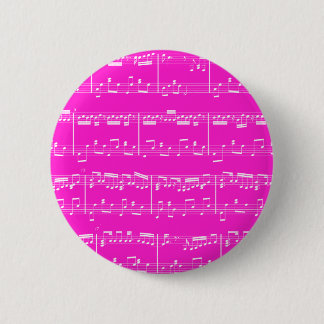 Badge Rond 5 Cm Bouton rose de musique de feuille